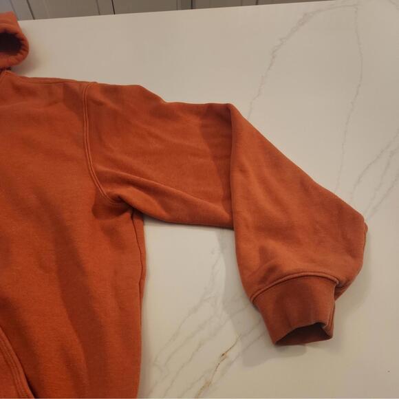 Carhartt Mens  Orange Hoodie Sweatshirt  Acid Wash  size Large - Picture 6 of 14